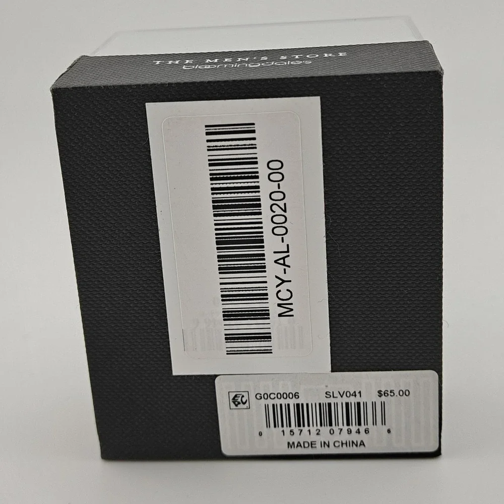 The Men's Store Bloomingdale's Cufflinks Silver Tone Textured Mens New In‎ Box